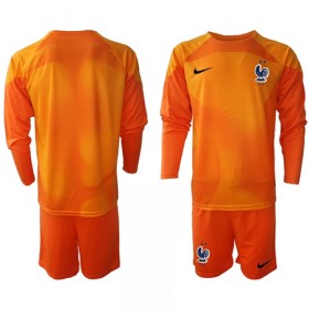 Goedkope Frankrijk Doelman Kids Thuistenue World Cup 2022 Lange Mouw